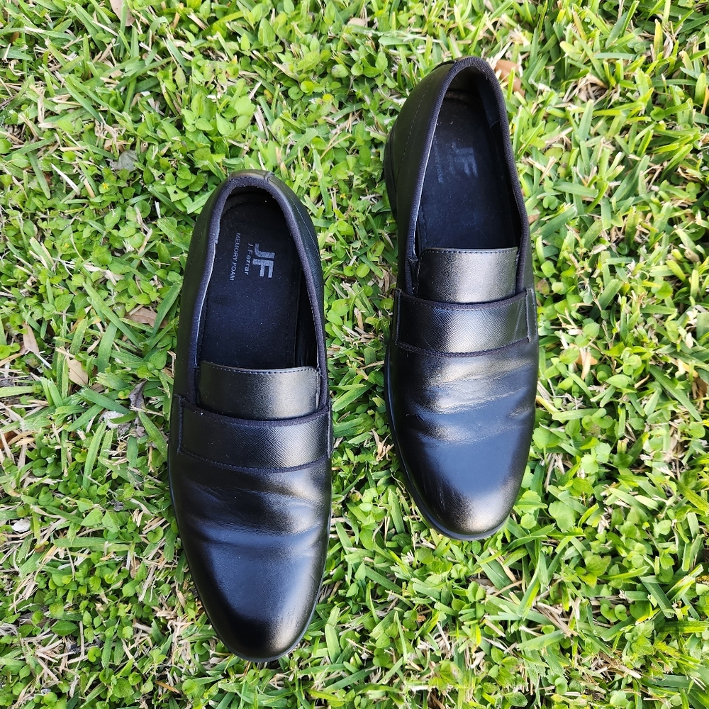 JF J Ferrar Black Carlislie Men's Slip On Loafer Shoes Size 8.5